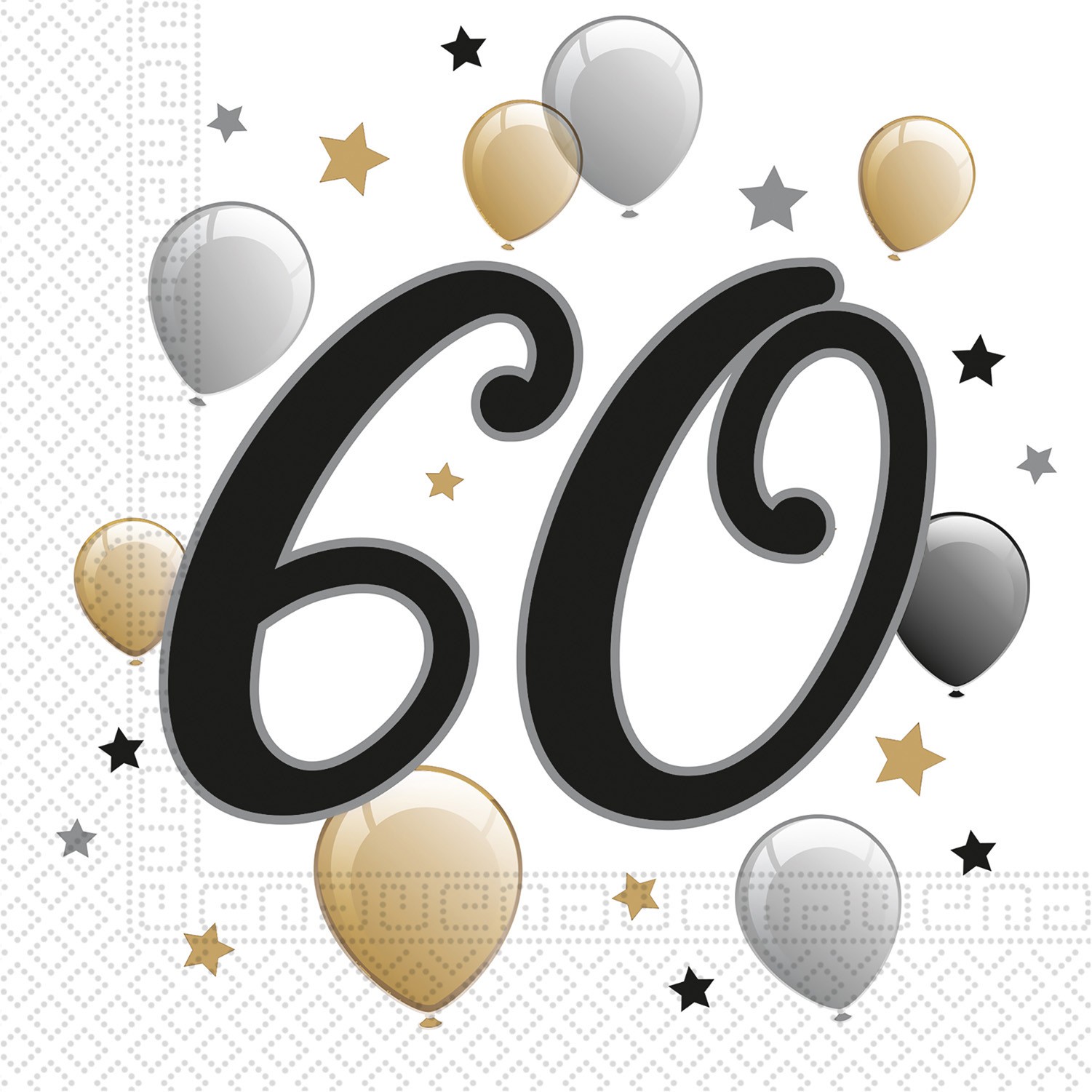 Парти на 60 златно и черно - салфетки 33х33см