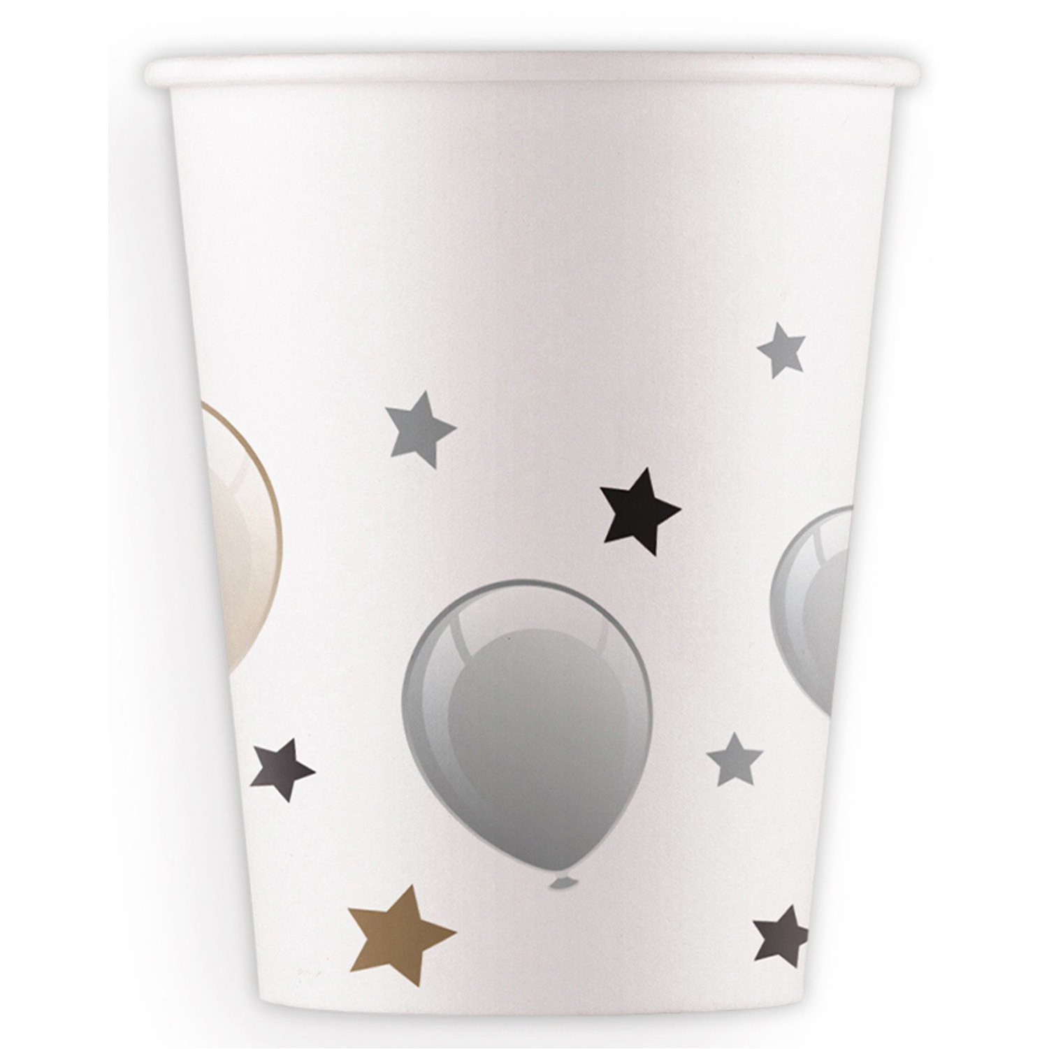 Парти Балони златно и черно - чашки 200мл