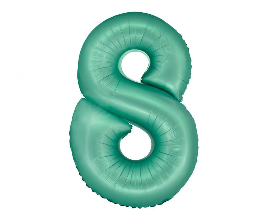 Фолиев балон - цифра 8 - мента - 76см