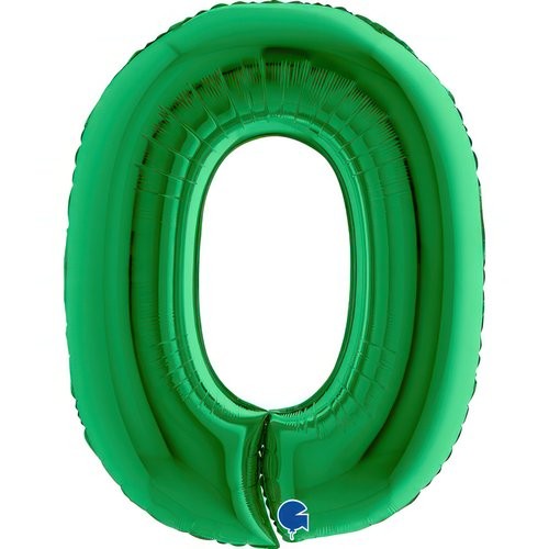 Фолиев балон - цифра  0 - зелен - 101 см