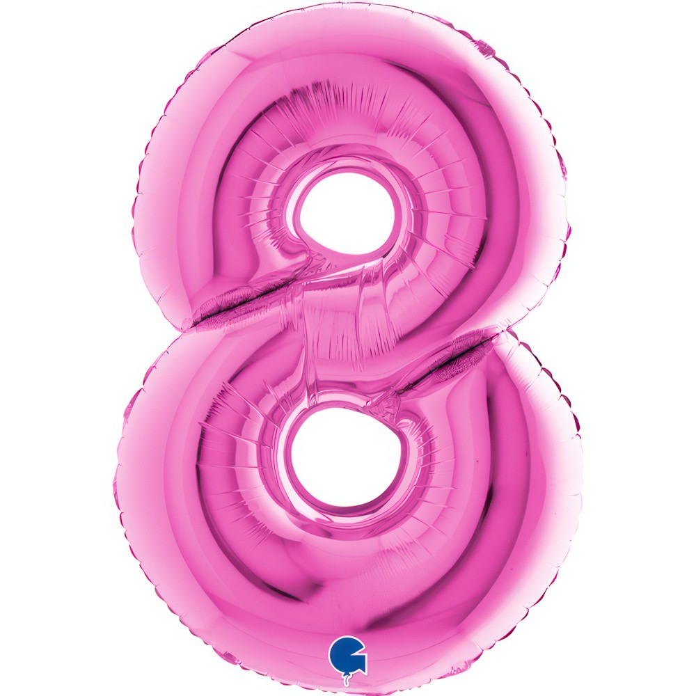 Фолиев балон - цифра  8 - циклама - 101 см