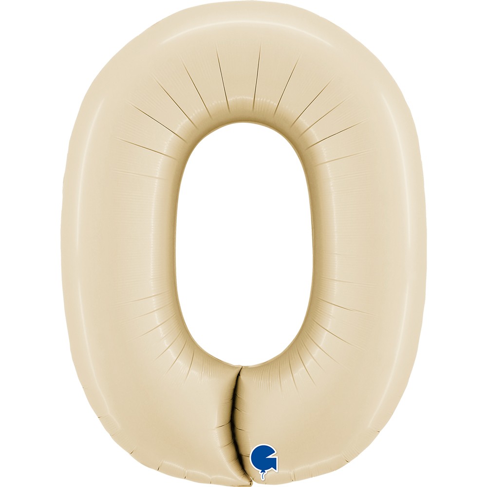 Фолиев балон - цифра  0 - крем - 101 см
