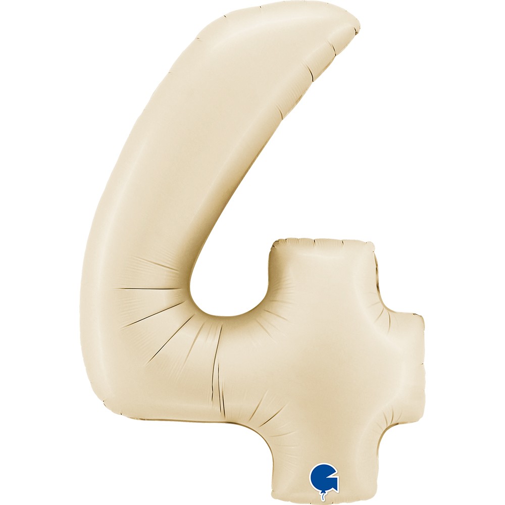 Фолиев балон - цифра  4 - крем - 101 см