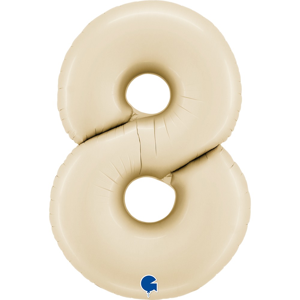 Фолиев балон - цифра  8 - крем - 101 см