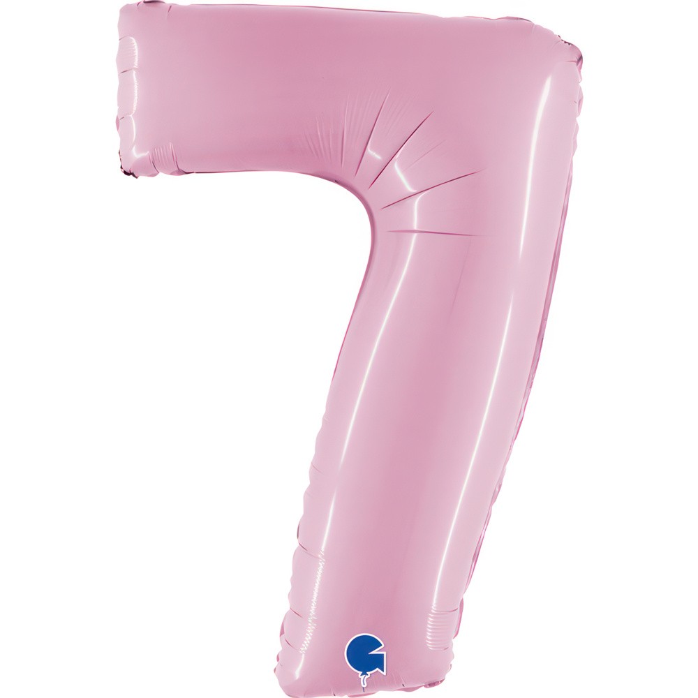 Фолиев балон - цифра  7 - светло розов - 101 см