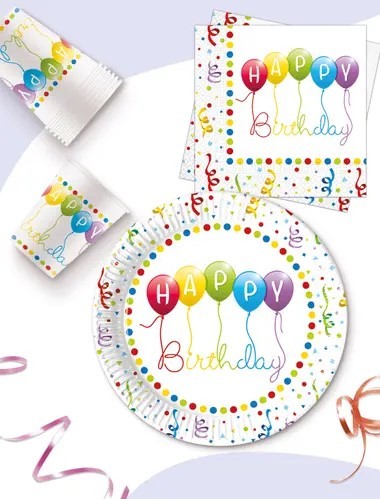 Парти Честит Рожден Ден и Балони - покани 6бр.